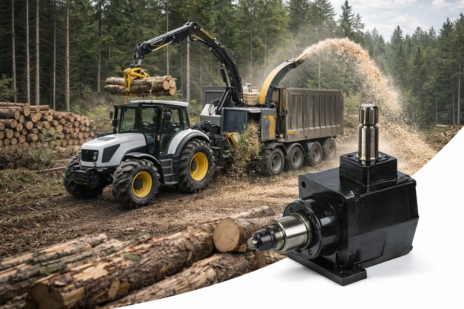 Home PTO gearbox for Forestry Wood Processing